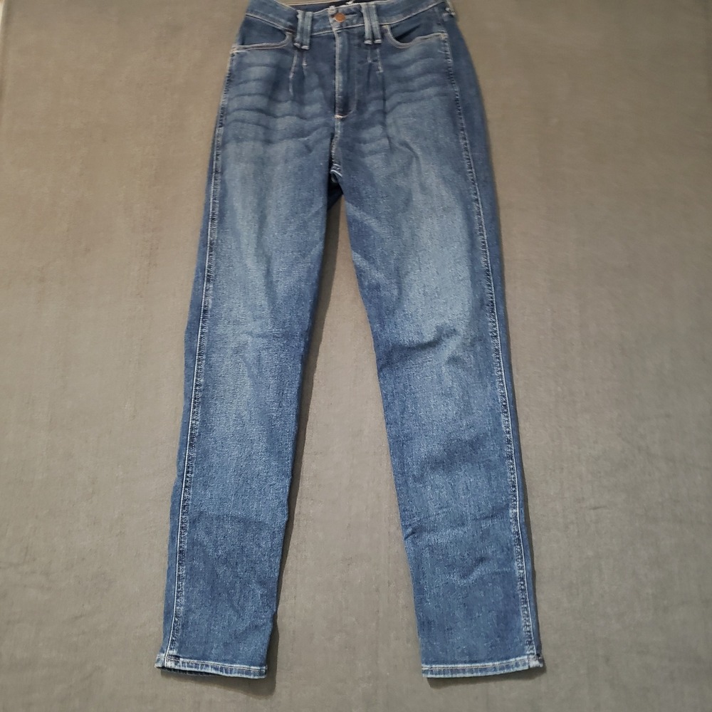 Hollister Ultra High-Rise Mom Jeans Womens 5R Blue Vintage Stretch